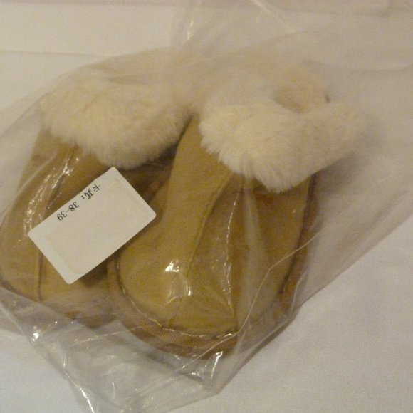 Misheng NEVER WORN Old Stock Women's Faux Suede Fur Lined Slip-Ons Slippers S/M - Picture 1 of 10